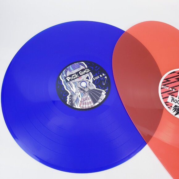 2 Toy LP records for LOL Surprise OMG Remix Rocker Boi and Punk Grrrl blue/red - Picture 3 of 3